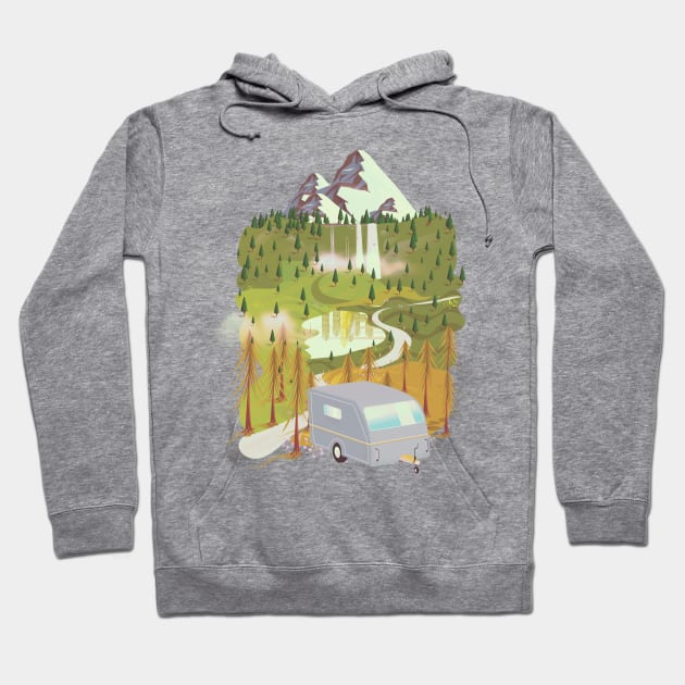 Caravan Landscape Hoodie by nickemporium1